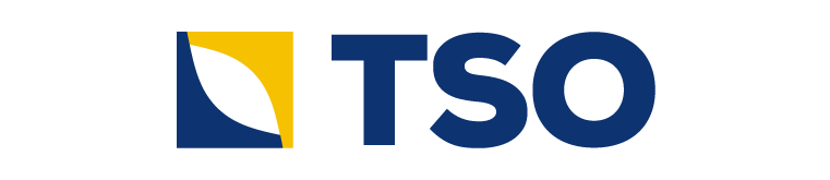 Logo de TSO, bleu et jaune